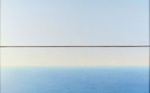 Piero Guccione, Mare a Punta Corvo, 1995-2000, olio su tela, 86 x 113 cm, Collezione privata