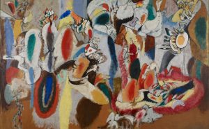 Arshile Gorky: Liver Is the Cock’s Comb / Il fegato è la cresta del gallo 1944 Oil on canvas / Olio su tela 73 ¼ x 98 ⅜ in. (186.1 x 249.9 cm) Collection Albright-Knox Art Gallery, Buffalo, New York Gift of / Dono di Seymour H. Knox, Jr., 1956, K1956:4 Image courtesy Albright-Knox Art Gallery