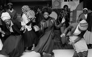 Chris Steele-Perkins, Girls dancing in youthclub, Wolverhampton, 1978