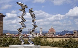 Tony Cragg, Elliptical Column e Point of View 2012 - 2018 acciaio Fotografia di Michael Richter © l’artista