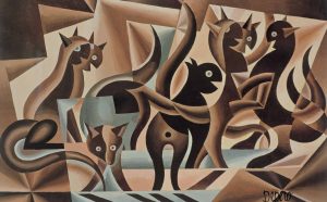 Fortunato Depero, Elasticità di gatti, 1939