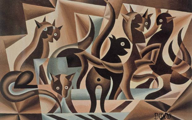 Fortunato Depero, Elasticità di gatti, 1939
