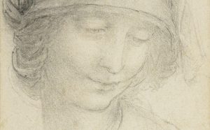 Leonardo da Vinci, The head of St Anne, c.1510-15 Credit: Royal Collection Trust/(c) Her Majesty Queen Elizabeth II 2019 For single use only in relation to Leonardo da Vinci: A Life in Drawing at The Queen's Gallery, Buckingham Palace, 24 May - 13 October 2019. Not to be archived or passed on to third parties.