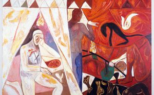 Mimmo Paladino, Suonno (D'apres Piero Della Francesca), olio su tela, 205 x 220 cm, 1983.jpg