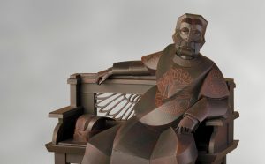 Warren King, The Emperor Takes Five, 2018, cartone ondulato e inchiostro