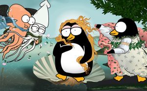 Massimo Fenati, Arte pinguina - Nascita di Venere after Botticelli