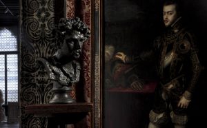 Mariano Fortuny y Madrazo Busto del padre Mariano Fortuny y Marsal (bronzo, non datato) Filippo II in armatura, copia da Tiziano (tempera su legno, 1891) Fondazione Musei Civici di Venezia-Museo Fortuny