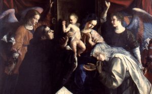 Orazio Gentileschi, Madonna del Rosario, dettaglio, 1613-1617, Pinacoteca civica 'B.Molajoli', Fabriano