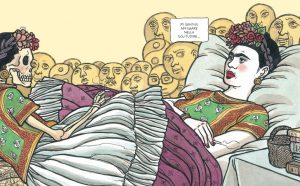 Illustrazione tratta dalla tavola 146/147 di “Frida Kahlo. Operetta amorale” ©Vanna Vinci, ©24 ORE Cultura, Milano 8