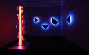 Nanda Vigo, Light Project, exhibition view at Palazzo Reale, Milano 2019, Neverended light e Galactica sky, photo credit Marco Poma. Courtesy Archivio Nanda Vigo