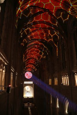 Miguel CHEVALIER, Digital Supernova, 2019, generative virtual reality installation - Creation IN SITU 2019 for Notre-Dame Cathedral in Rodez © Miguel Chevalier