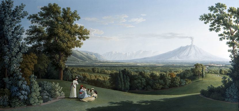 Jacob Phillip Hackert, Veduta del Giardino Inglese di Caserta, 1792, gouache. Caserta, Reggia
