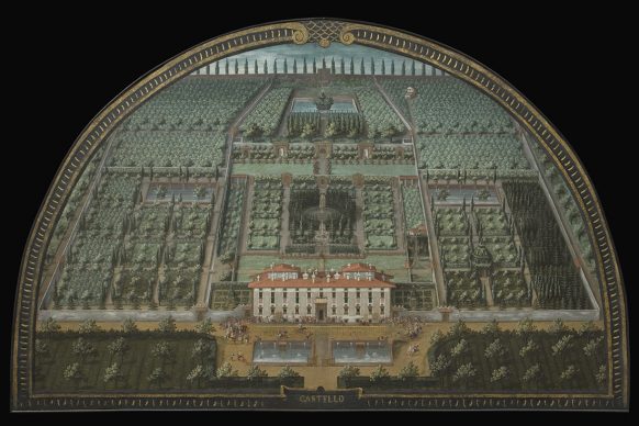 Giusto Utens, Veduta della villa medicea di Castello, 1599-1602 circa, olio magro su tela. Firenze, Villa Medicea della Petraia - Polo Museale della Toscana