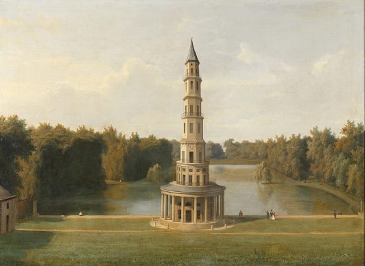 Pierre Marie Gabriel Bouret, La pagoda di Chanteloup, 1844, olio su tela. Tours, Musée des Beaux Arts