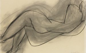 Henri Matisse, Nu couché de dos, 1944, carbone su carta vergata dell’album «Aquarelle Canson France», 38,2 x 56,6 cm. Musée Matisse, Nizza. Photo François Fernandez © Succession Henri Matisse/2019 ProLitteris, Zurich
