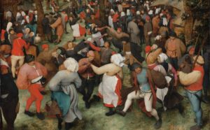 Pieter Bruegel il Vecchio, Danza nuziale, 1566, olio su tavola. Detroit Institute of Arts