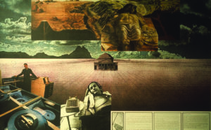 Superstudio, Morte (Il cimitero di Modena) Superstudio 1971-1973, 1973 litografia a colori, 700 x 1000 mm