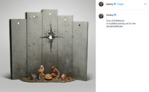 Il presepe di Banksy a Betlemme. Via InstagramIl presepe di Banksy a Betlemme. Via Instagram