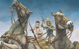 Jean-Claude-Carrière-Jean-Marie-Michaud-–-Il-Mahabharata-LIppocampo-Milano-2019-_Copertina, dettaglio