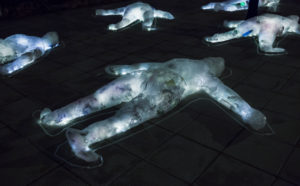 Luzinterruptus, Death by Plastic, 2019, photo Melisa Hernández, courtesy Luzinterruptus