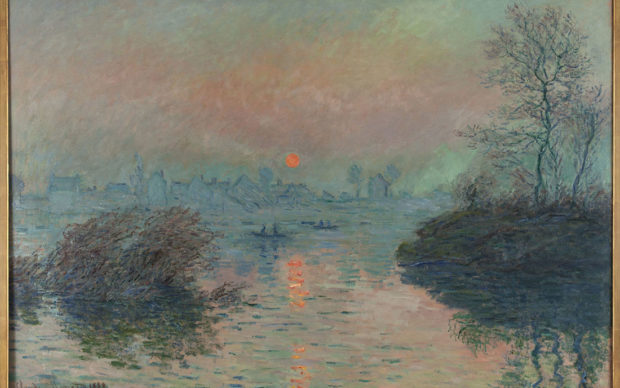 Claude Monet (1840-1926). "Soleil couchant à Lavacourt (détail)". Huile sur toile. 1880. Musée des Beaux-Arts de la Ville de Paris, Petit Palais
