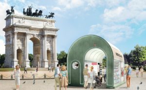 Fabio Novembre Studio, render per il concorso L'Edicola del Futuro. Courtesy Fabio Novembre Studio