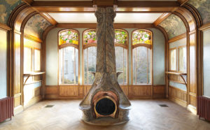 Salle à manger au rez-de-chaussée. Villa Majorelle, à Nancy, décembre 2019.