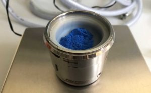Egyptian blue the researchers obtained the nanosheets from this powder. Photo University of Göttingen