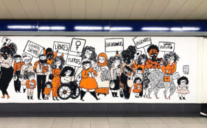 Festa della donna street art Metro Madrid Sara Fratini