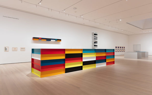 Installation view of Judd, The Museum of Modern Art, New York, March 1–July 11, 2020. Photo by Jonathan Muzikar © 2020 The Museum of Modern Art.