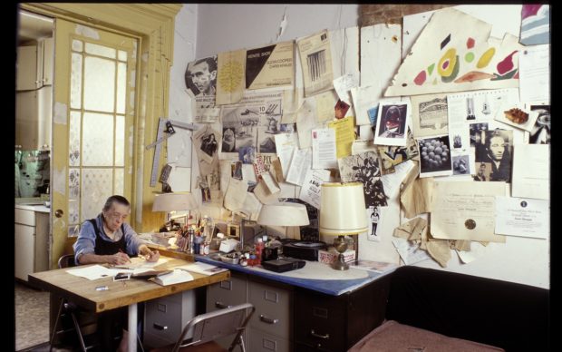 Louise Bourgeois in her home on West 20th Street, New York, 2000. Photo: © Jean-François Jaussaud; © The Easton Foundation / Licensed by VAGA at Artists Rights Society (ARS), New York