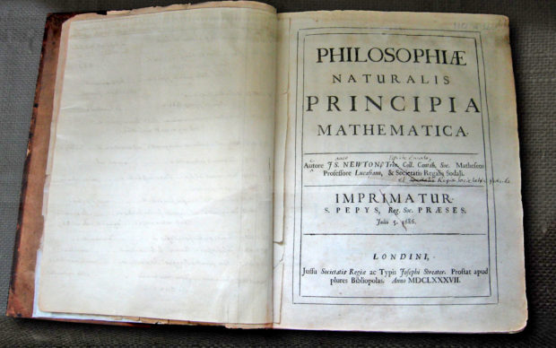 Newton's Principia, Photograph © Andrew Dunn, 5 November 2004, via Wikimedia Commons, (CC BY-SA 2.0), no changes were made