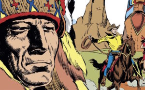 un dettaglio della copertina di Tex Classic 1 – Il totem misterioso