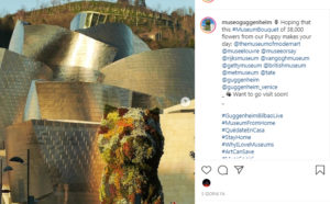 uno screenshot del profilo Instagram del Guggenheim Museum di Bilbao