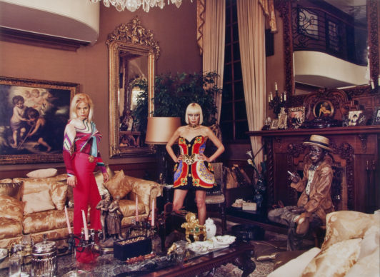 Daniela Rossell, Inge and Her Mother Ema in the Living Room (Ricas y Famosas), 2000; chromogenic color print, 50 x 60 in.; National Museum of Women in the Arts, Gift of Heather and Tony Podesta Collection; © Daniela Rossell, Courtesy of the artist and Greene Naftali, New York; Photo by Lee Stalsworth