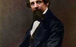 Colourised Charles Dickens, 1859. originally by Herbert Watkins. Credit 'Charles Dickens Museum - Oliver Clyde'.