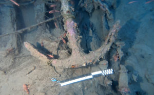 Ancora in legno e riferimento metrico. Crediti Rasta Divers snc