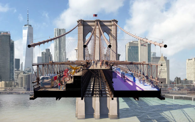 Reimagining Brooklyn Bridge — Back to the Future — BIG + ARUP, New York. Courtesy Van Alen Institute