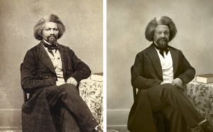 a sinistra Frederick Douglass immortalato da Edwin Burke Ives e Reuben L. Andrews, courtesy of Hillsdale College; a destra Kenneth Morris, courtesy Smithsonian magazineDrew Gardner