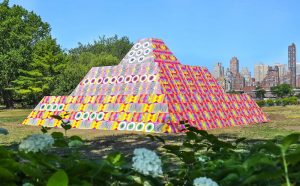 Jeffrey Gibson; 'Because Once You Enter My House It Becomes Our House;' 2020; Courtesy the Artist; Socrates Sculpture Park; Sikkema Jenkins & Co., New York; Kavi Gupta, Chicago; Roberts Projects, Los Angeles; Image by Scott Lynch