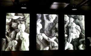 Vista dell'installazione Michelangelo il dono della creazione. Courtesy MuSA