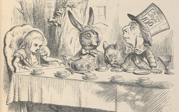 Alice at the Mad Hatter's Tea Party, Illustration for Alice's Adventures in Wonderland by John Tenniel, 1865 (c) Victoria and Albert Museum, London