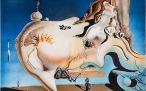 Salvador Dalí, Le grand masturbateur, 1960, litografia, 47 x 64,4 cm su carta 55 x 75 cm © Salvador Dalí, Gala-Salvador Dalí Foundation, by SIAE 2020