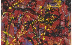 Jackson Pollock’s (1912-1956), Red Composition (Painting 1946), Oil on Masonite 19 ¼ x 23 ¼ in. (48.9 x 59.1 cm.)