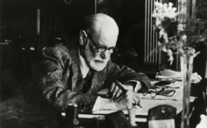 Sigmund Freud on the manuscript of Moses and Monotheism, London 1938 (c) Sigmund Freud Copyrights