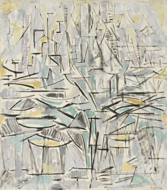 Piet Mondrian, Composition No. XVI (Compositie I, Arbres), 1912–1913 Oil on canvas, 85,5 x 75,0 cm. Fondation Beyeler, Riehen / Basel, Beyeler Collection © Mondrian /Holtzman Trust c/o HCR International Warrenton, VA USA. Photo Robert Bayer, Basel
