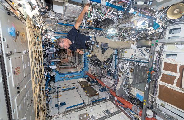 © Paolo Nespoli. Set Up for Making Photographs US Laboratory – Destiny International Space Station – ISS. Low Earth Orbit, Space