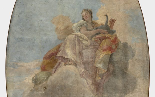 Giambattista Tiepolo, Giunone tra le nuvole. Fresque détachée et montée sur parquetage en bois, vers 1735. © 2020 Musée du Louvre/Hervé Lewandowski, dettaglio