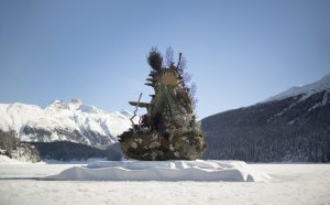 Damien Hirst, The Monk, 2014. Installation image of Lake St. Moritz, 2020. Photographed by Felix Friedmann © Damien Hirst and Science Ltd. All rights reserved, DACS 2020