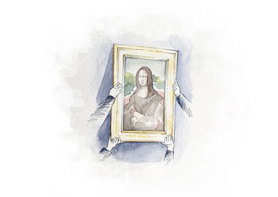 Louvre experience: Mona Lisa Mania ‒ attend the annual. Examination of the Mona Lisa outside her display case. Estimate: € 10,000-30,000 © Héloïse Becker